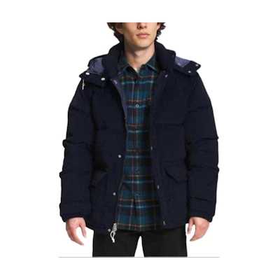 TNF Sierra 600 Fill Down Corduroy Hooded Puffer Jacket Blue NF0A4VUU-RG1