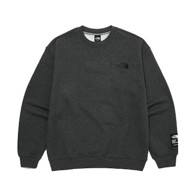 TNF Small Logo Crewneck Sweatshirt Black Grey Unisex NM5MM52E