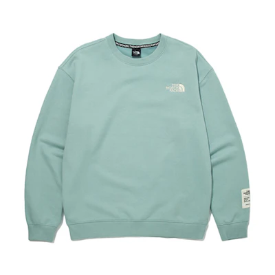 TNF Small Logo Green Crewneck Sweatshirt Unisex Casual Style NM5MM52C
