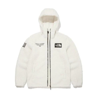 TNF Snow City EX White Logo Fleece Hoodie White NJ4FM61C
