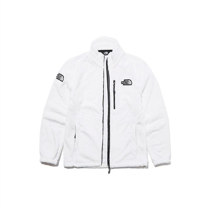 TNF Snow Day Fleece Jacket White - Casual Sport Stand Collar NN4FL53C