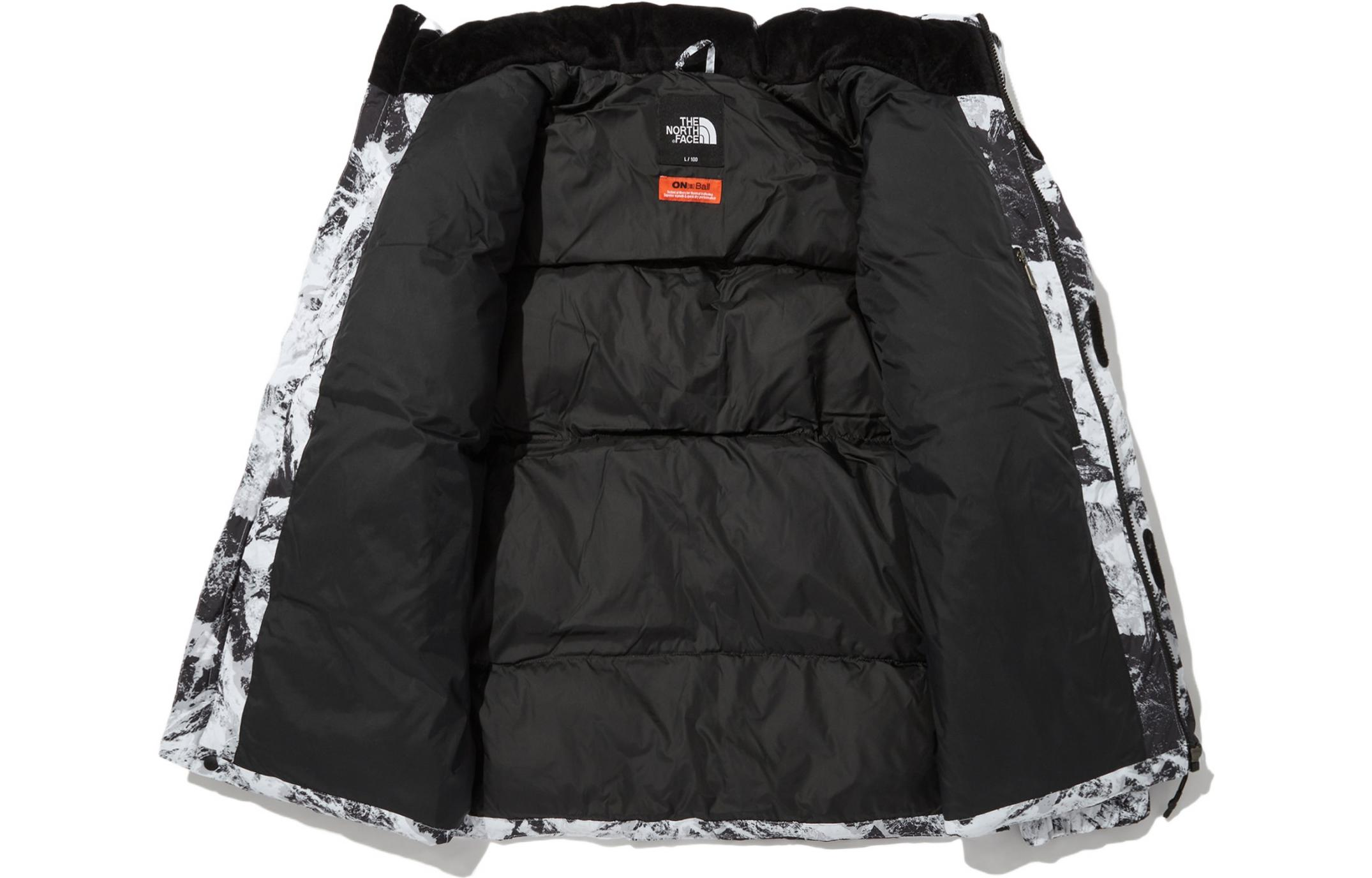 Shop The North Face 雪山白色Logo羽絨外套 冬季男女通用款 NJ3NN72A