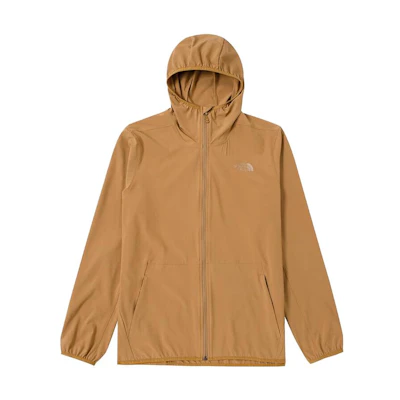 TNF Solid Brown Hooded Windbreaker Jacket Brown NF0A7WCY-173
