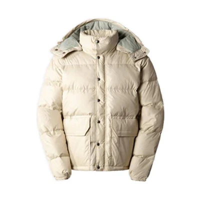 TNF Solid Color Down Hoodie Jacket Cream White NF0A7US3-3X1