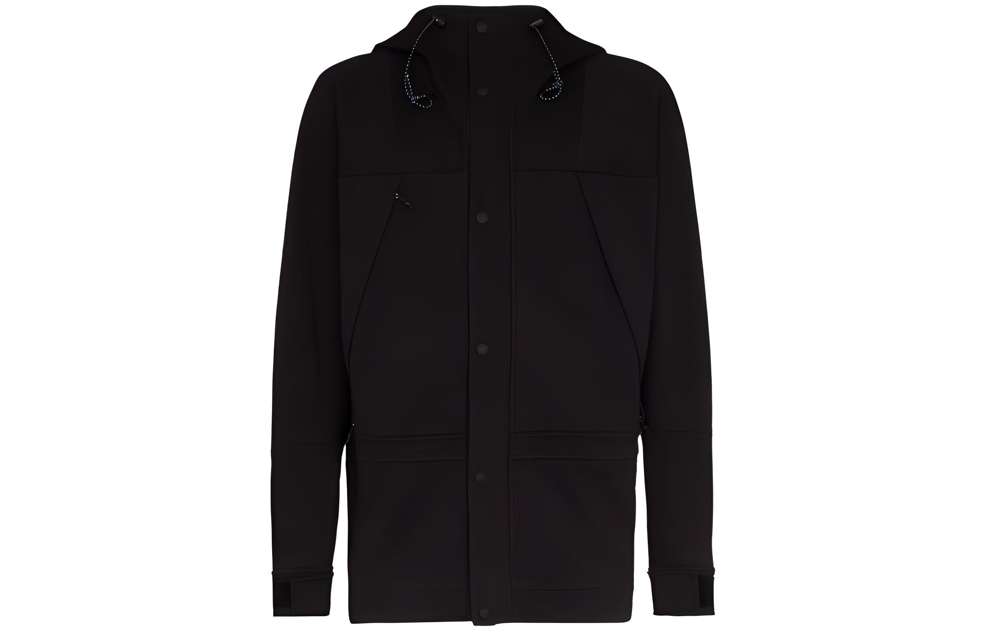 TNF Solid Color Embroidered Zip-Up Hoodie Jacket - Black NF0A4AMG-JK3