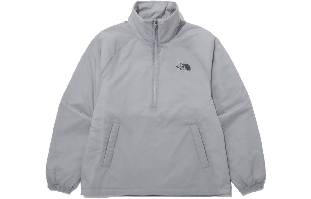 TNF Solid Color Half-Zip Pullover Sweatshirt Unisex - Gray NA3NP70C