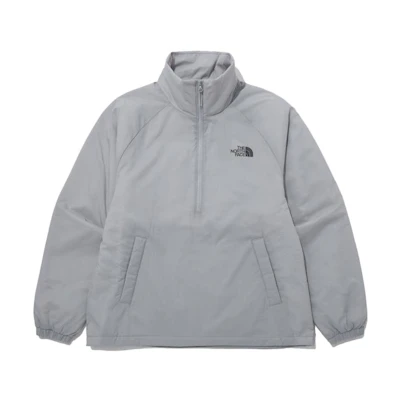 TNF Solid Color Half-Zip Pullover Sweatshirt Unisex - Gray NA3NP70C