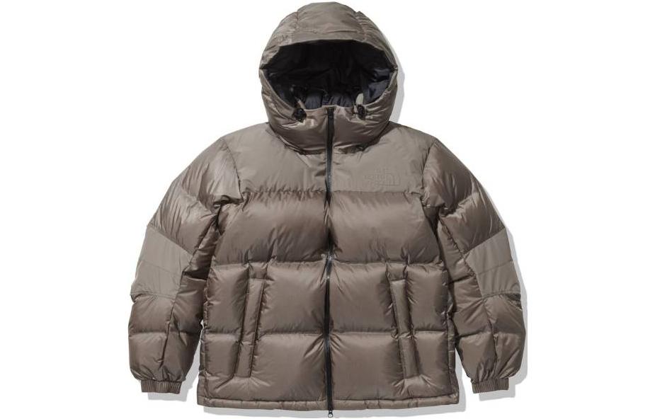 TNF Solid Color Hooded Zip Jacket - Brown ND92162WT