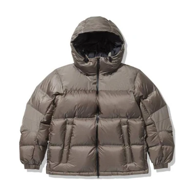 TNF Solid Color Hooded Zip Jacket - Brown ND92162WT