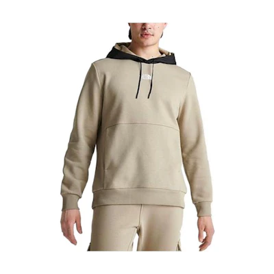 TNF Solid Color Hoodie with Kangaroo Pocket - Linen Beige NF0A83GE-251