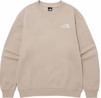 The North Face Solid Color Logo Embroidered Pullover Sweatshirt Khaki Unisex NM5MP40D The North Face Solid Color Logo Embroidered Pullover Sweatshirt Khaki Unisex NM5MP40D