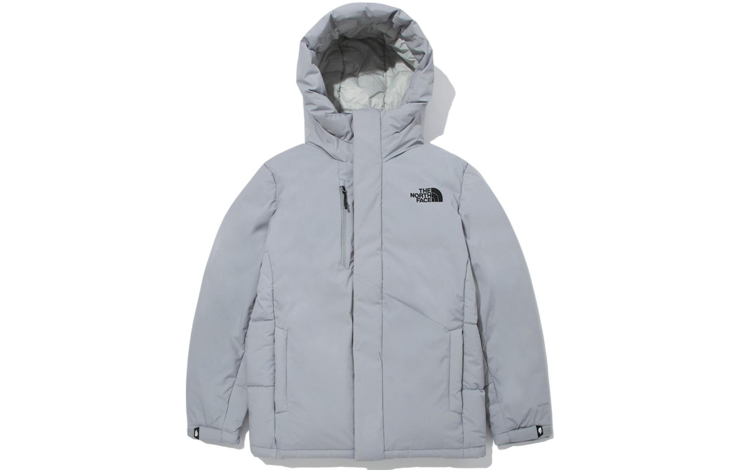 TNF Solid Color Logo Print Down Hooded Jacket NJ1DM75C