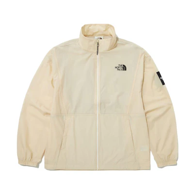 TNF Solid Color Logo Zip Hoodie Jacket Beige NJ3LP01K