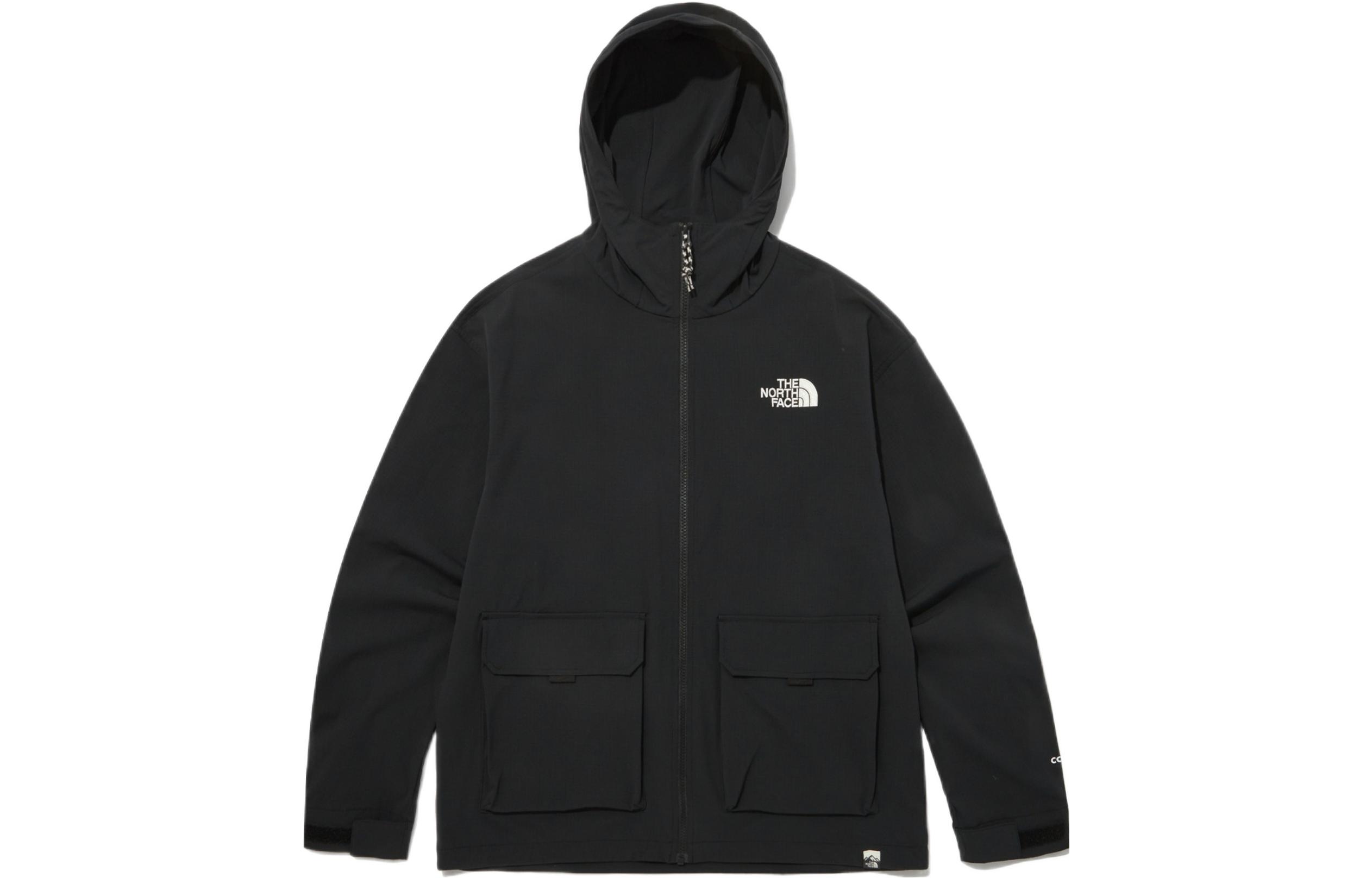 TNF Solid Color Loose Fit Zip Hoodie Jacket - Black NJ3BP07A 圖 2