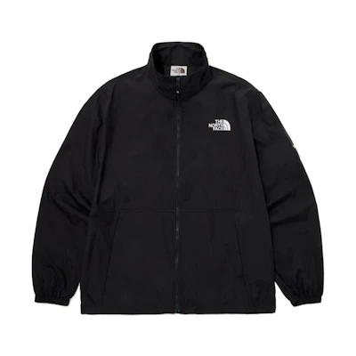 TNF Solid Color Stand Collar Loose Fit Jacket Black NJ3LQ04J