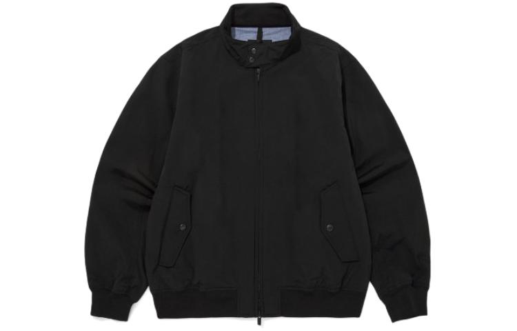 TNF Solid Color Stand Collar Loose Fit Zip Jacket - Black NJ3BQ07A 圖 2