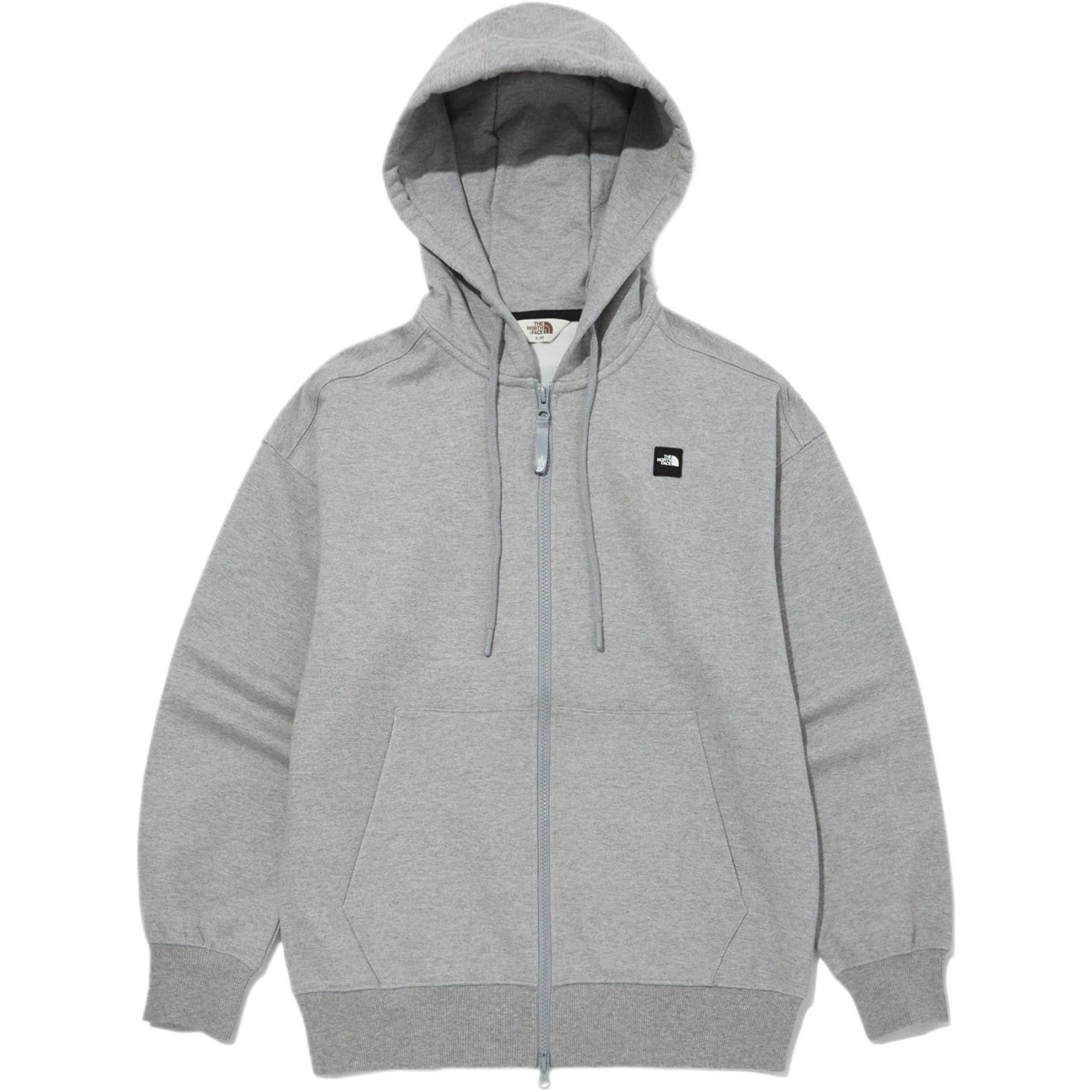 TNF Solid Color Zip-Up Hoodie Jacket - Gray NJ5JN04K