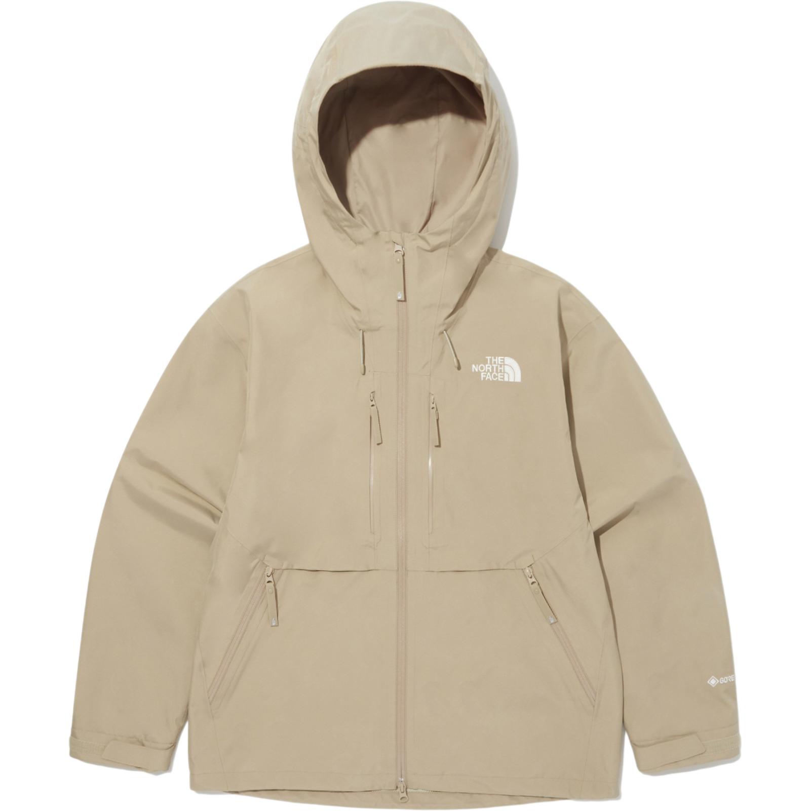 TNF Solid Color Zip-Up Hoodie Jacket in Light Beige NJ2GQ52B