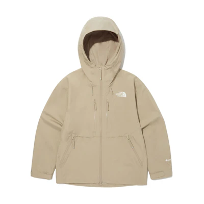 TNF Solid Color Zip-Up Hoodie Jacket in Light Beige NJ2GQ52B
