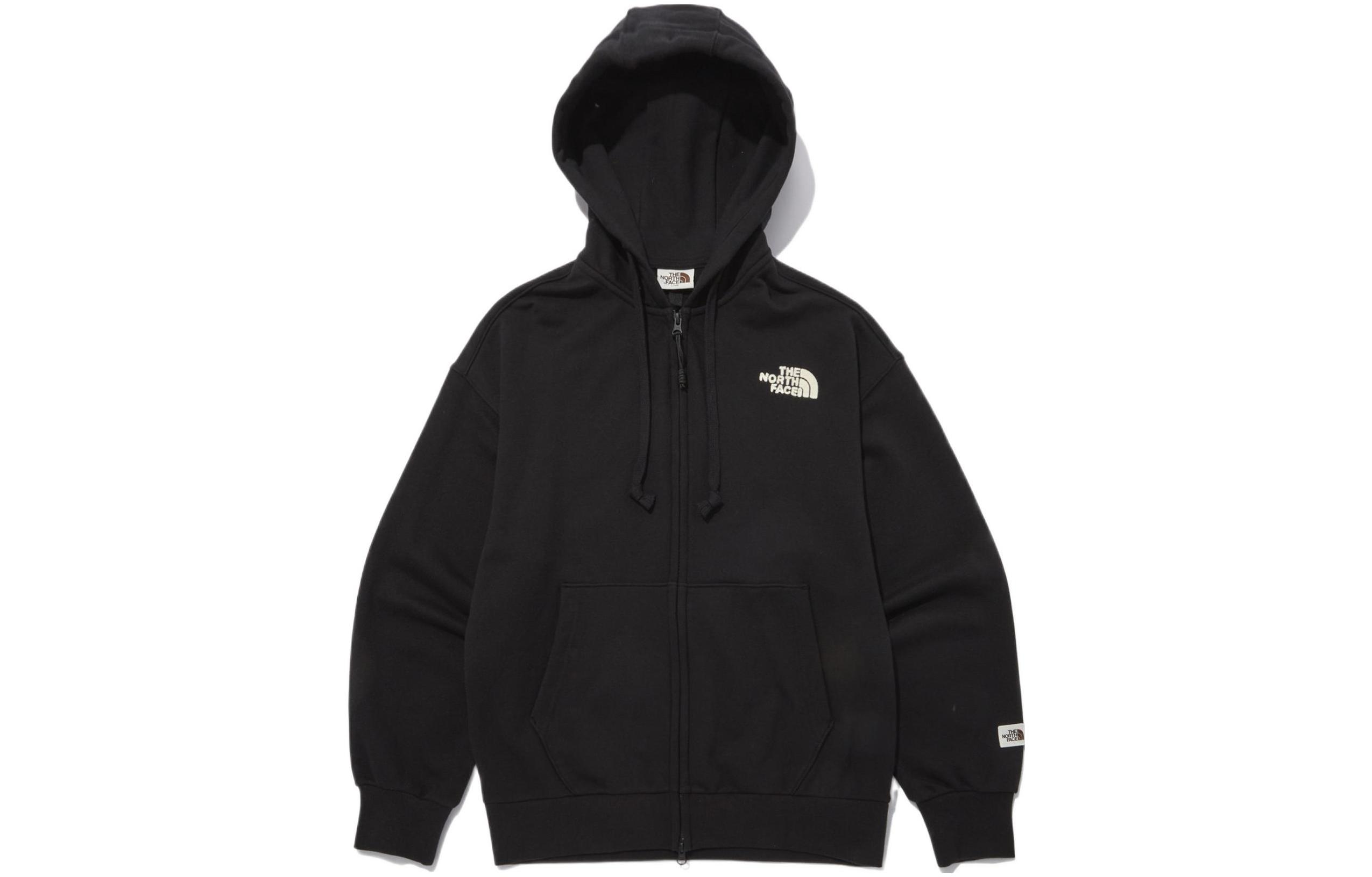 TNF Solid Color Zip-Up Hoodie with Hood Casual Long Sleeve NJ5JN51J