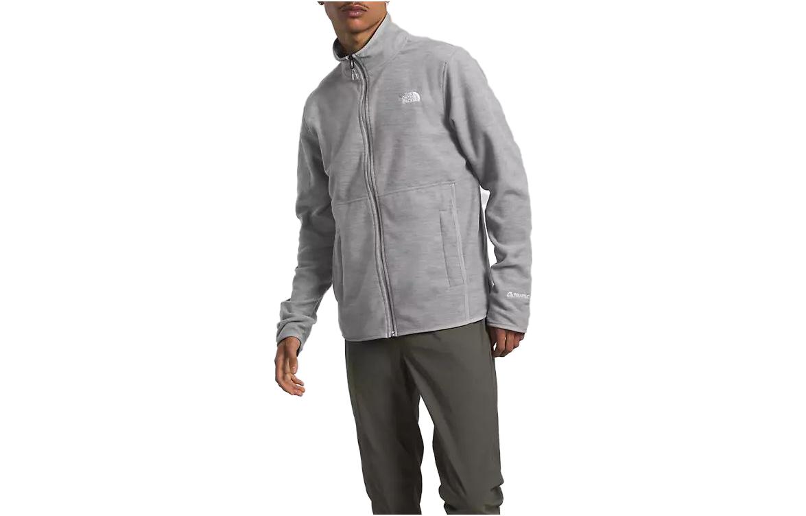 TNF Solid Color Zip-Up Jacket Gray Long Sleeve NF0A7ZXQ-DYY