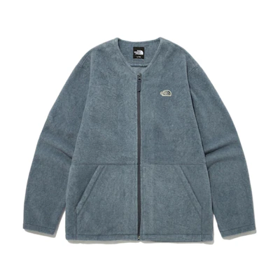 TNF Solid Color Zip V-Neck Jacket Unisex Gray NJ5JP29A