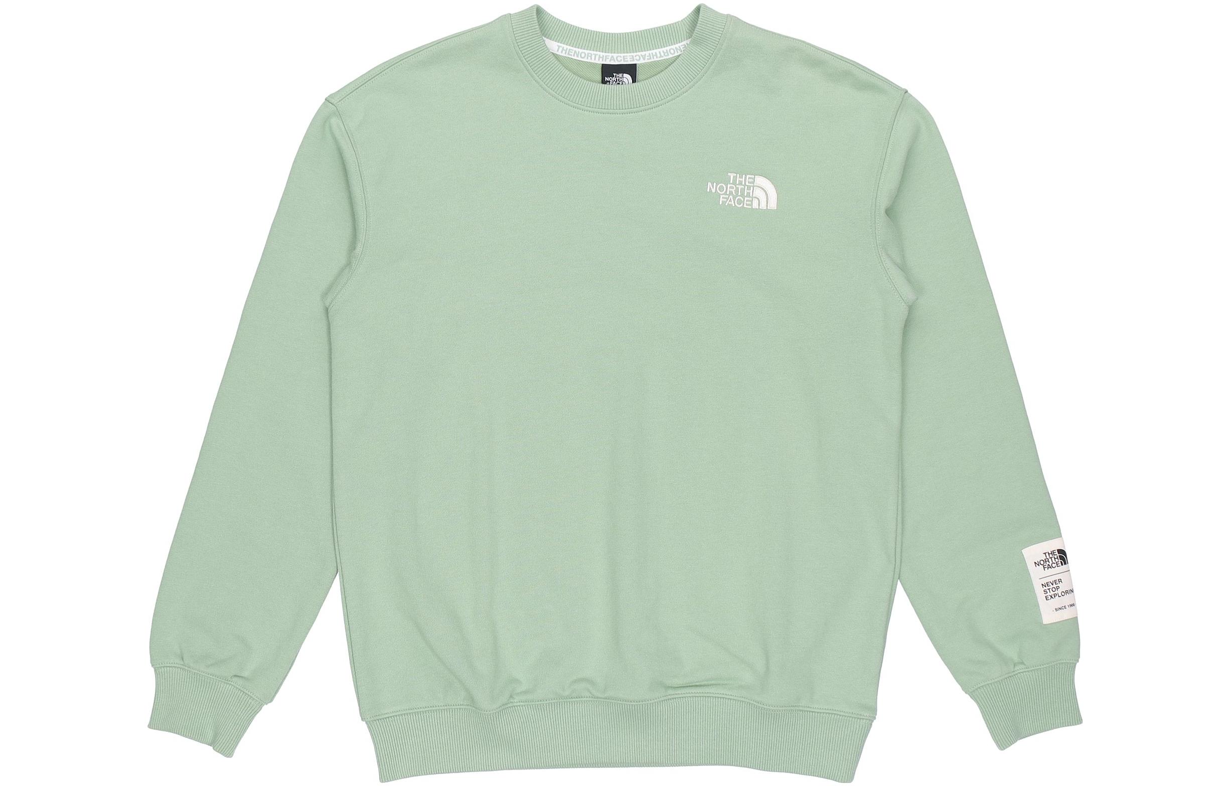 TNF Solid Embroidered Logo Crewneck Sweatshirt Green - Unisex NM5MM01C