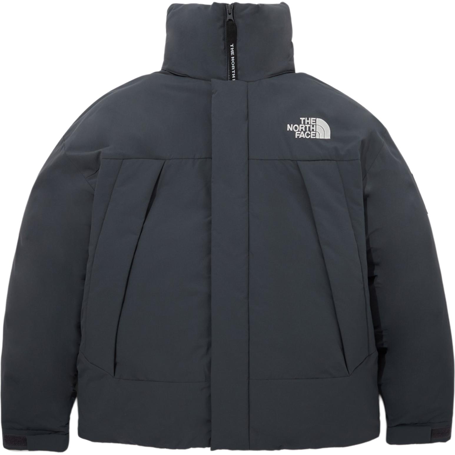 The North Face Solid Gray Embroidered Logo Stand Collar Jacket NJ3NP50L