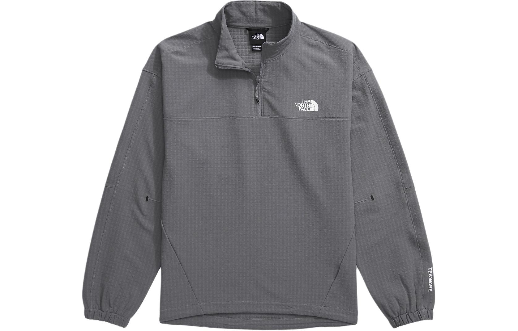 TNF Solid Grey Pullover Sweatshirt with Stand Collar NF0A832U-0UZ