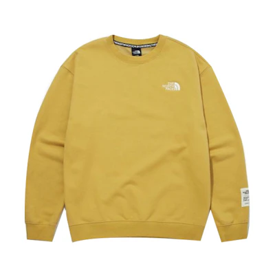 TNF Solid Logo Crewneck Sweatshirt Yellow (Unisex) NM5MM52D