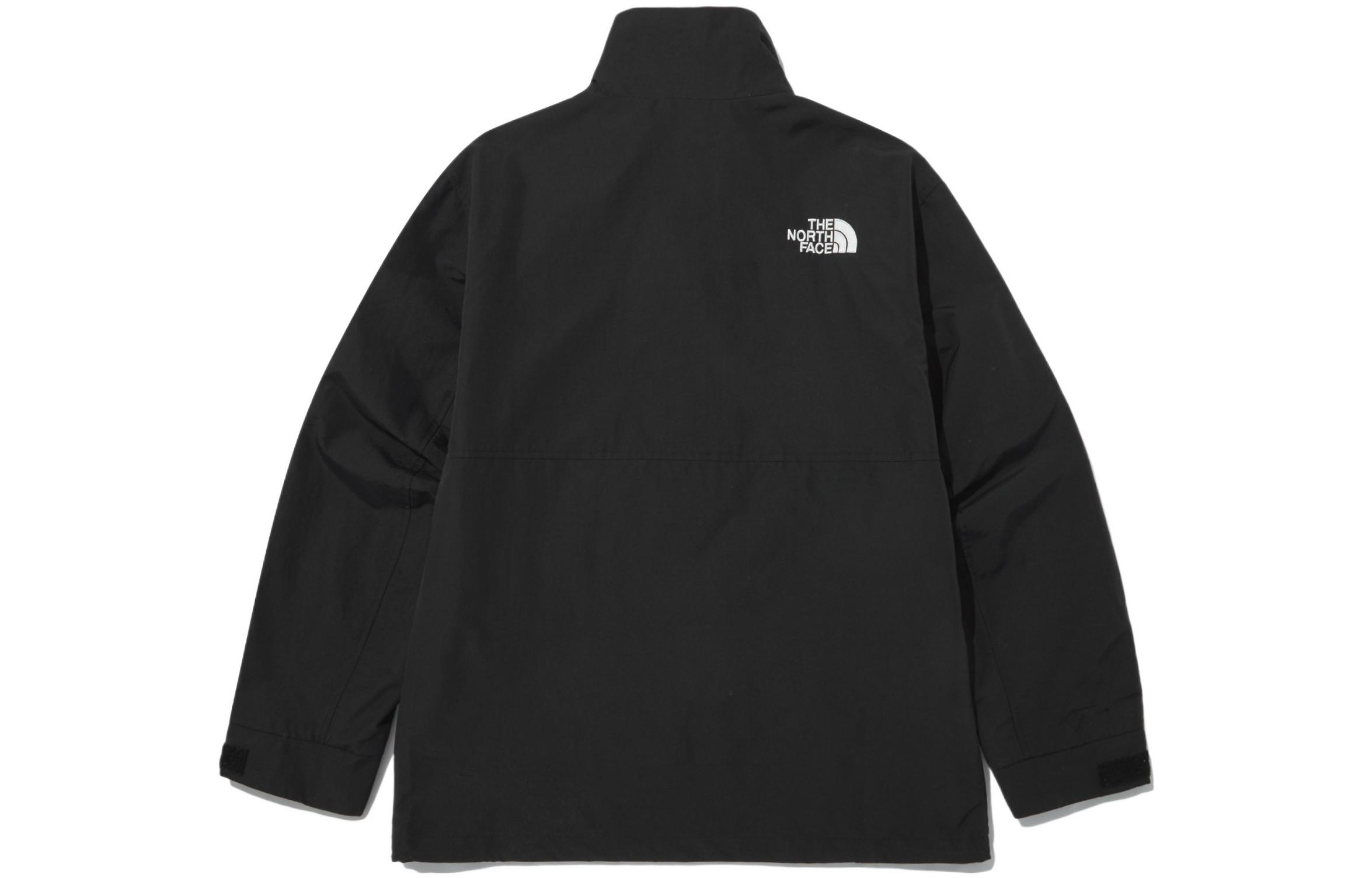 Lookbook The North Face 刺繡標誌半拉鍊外套 男女款 黑色 NA3BN50J