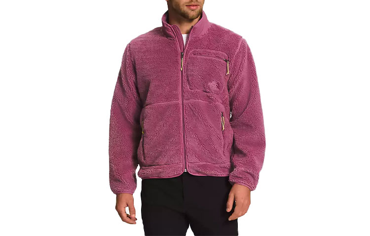 TNF Solid Logo Embroidered Stand Collar Jacket - Pink NF0A7URL-748