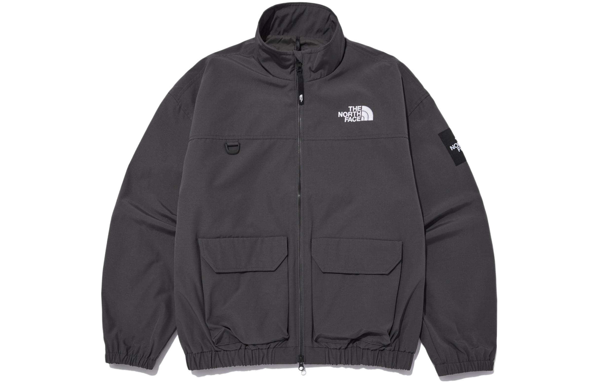 The North Face Solid Logo Embroidered Utility Jacket Grey Unisex NJ3BN51L