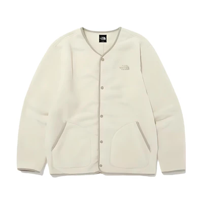 TNF Solid Logo Embroidered V-Neck Fleece Jacket Unisex NI5JM51B