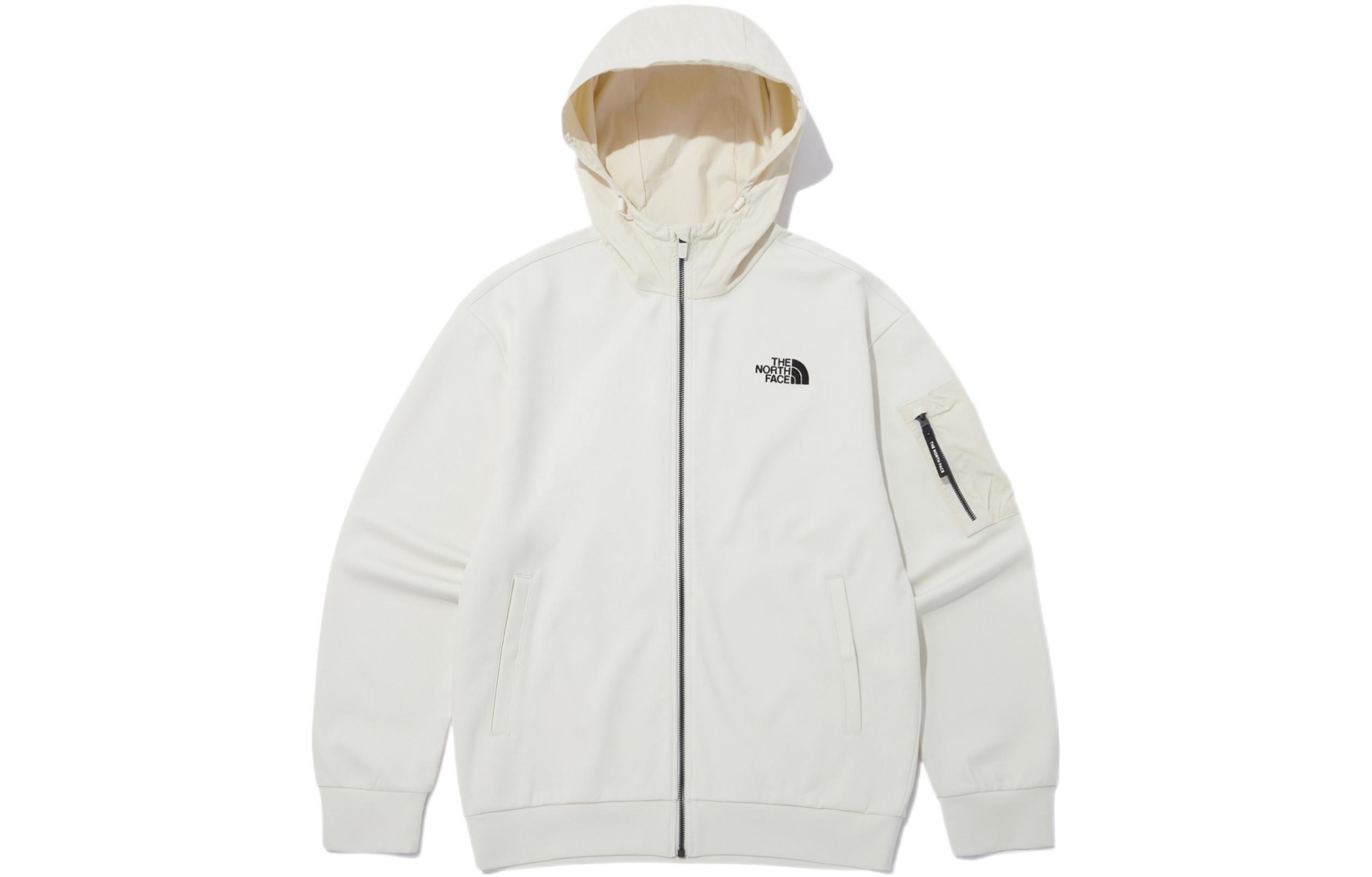 TNF Solid Logo Embroidered White Hooded Jacket NJ5JP02C