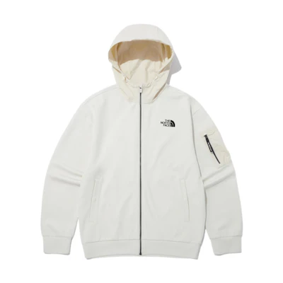 TNF Solid Logo Embroidered White Hooded Jacket NJ5JP02C