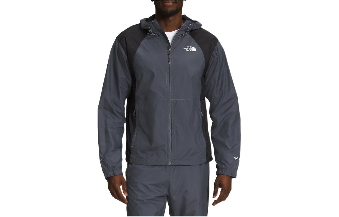 TNF Solid Logo Embroidered Zip-Up Hoodie Jacket - Grey NF0A5J5G-174