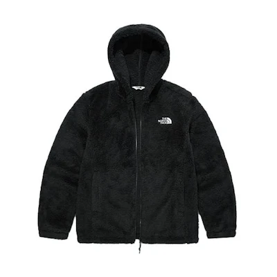 TNF Solid Logo Fleece Zip Hoodie Jacket Unisex Black NJ4FM58L