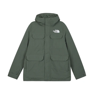 TNF Solid Logo Hooded 550 Fill Down Jacket Green NF0A5GJX-NYC