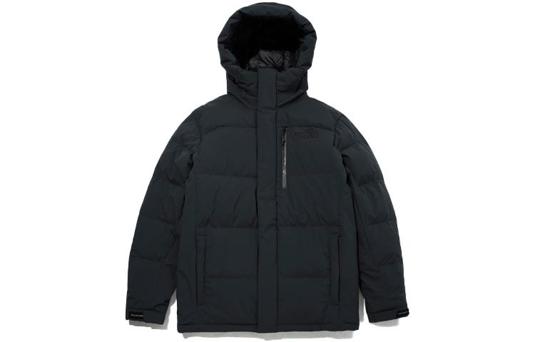 TNF Solid Logo Hooded Multi-Pocket Down Jacket Unisex Navy Blue NJ1DM71B