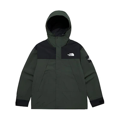 TNF Solid Logo Hooded Waterproof Windbreaker Jacket Unisex Dark Green NJ4HM51K