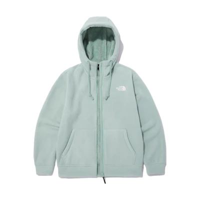 TNF Solid Logo Print Green Hoodie Jacket NJ4FN61C