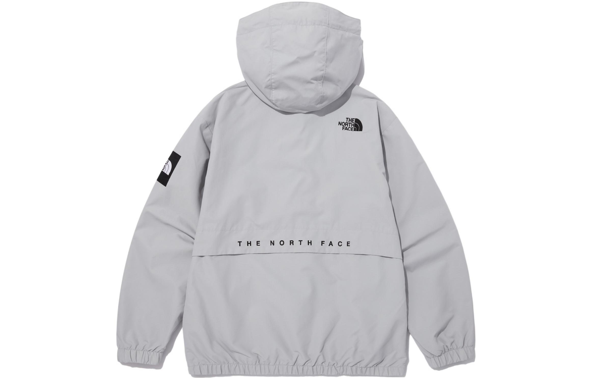 TNF Solid Logo Print Hoodie Jacket Light Grey nj3bn55K 圖 3