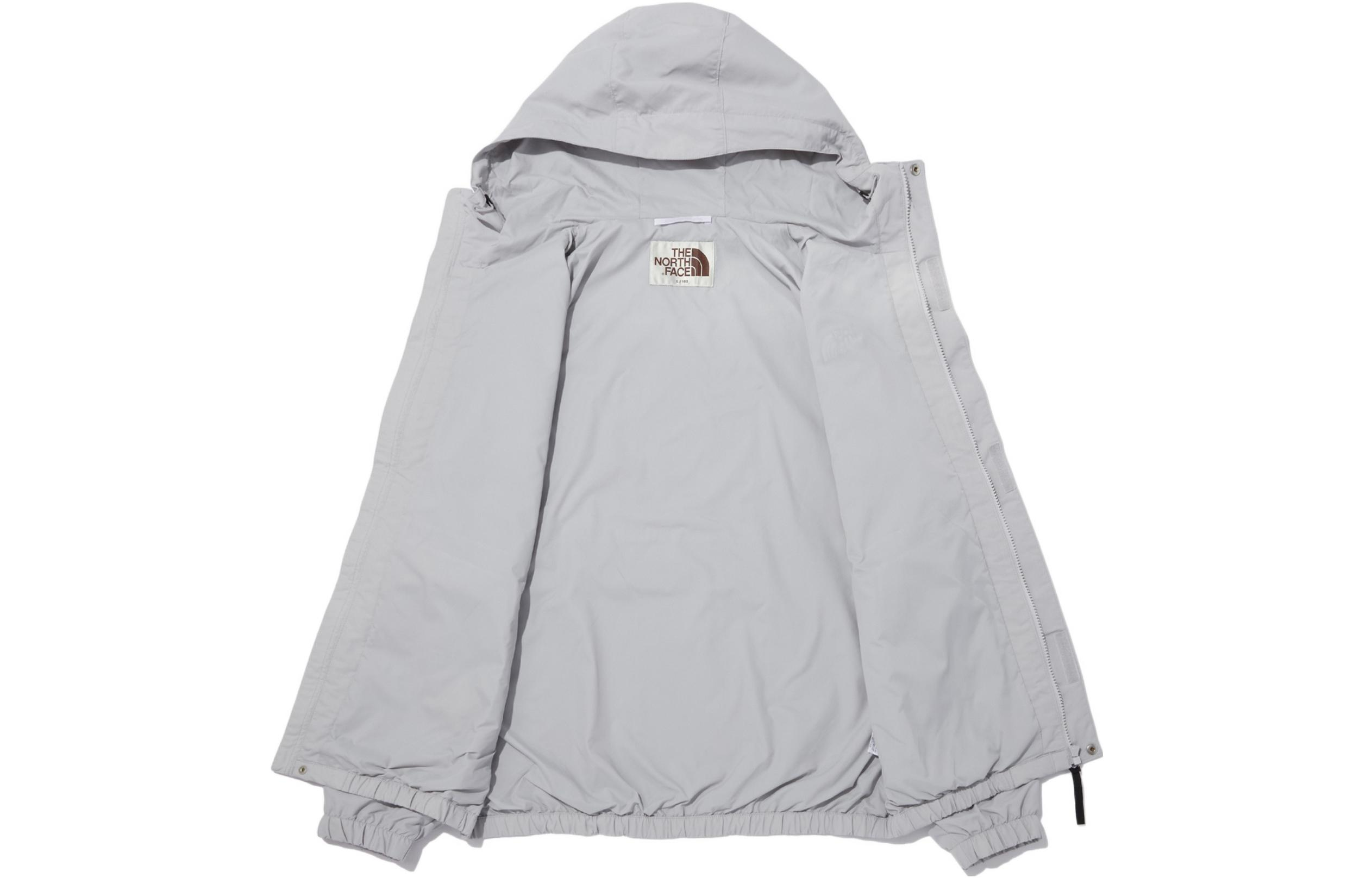 TNF Solid Logo Print Hoodie Jacket Light Grey nj3bn55K 圖 4