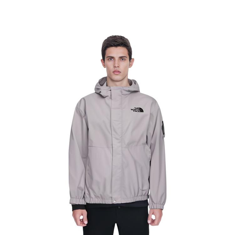 TNF Solid Logo Print Hoodie Jacket Light Grey nj3bn55K 圖 5