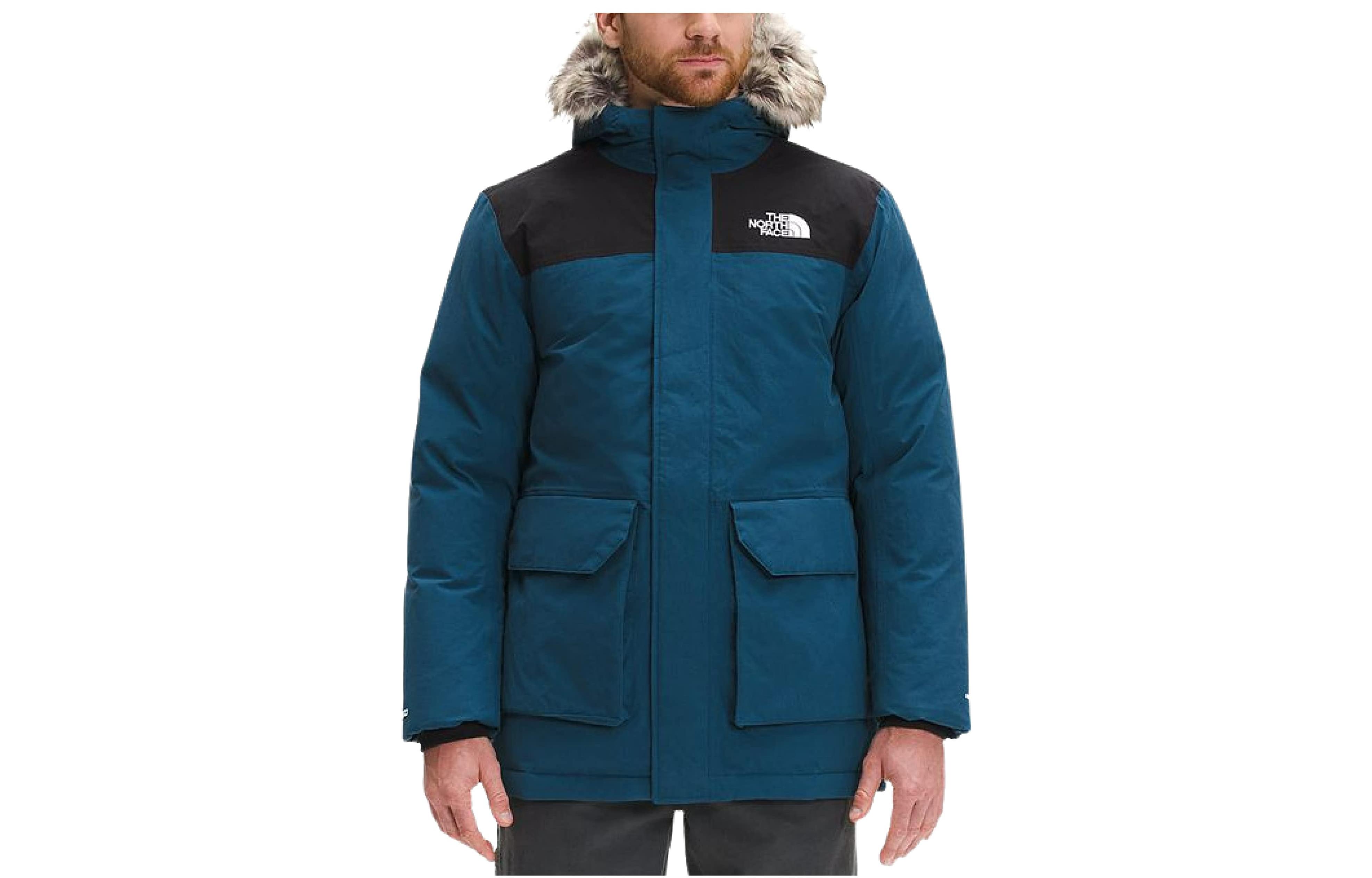 Order THE NORTH FACE Jaket Parka Pria Logo Solid Cetak Biru NF0A7UWR-BH7