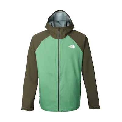 TNF Solid Logo Print Stand Collar Hooded Jacket Grey Green NF0A7ZXI-RV3