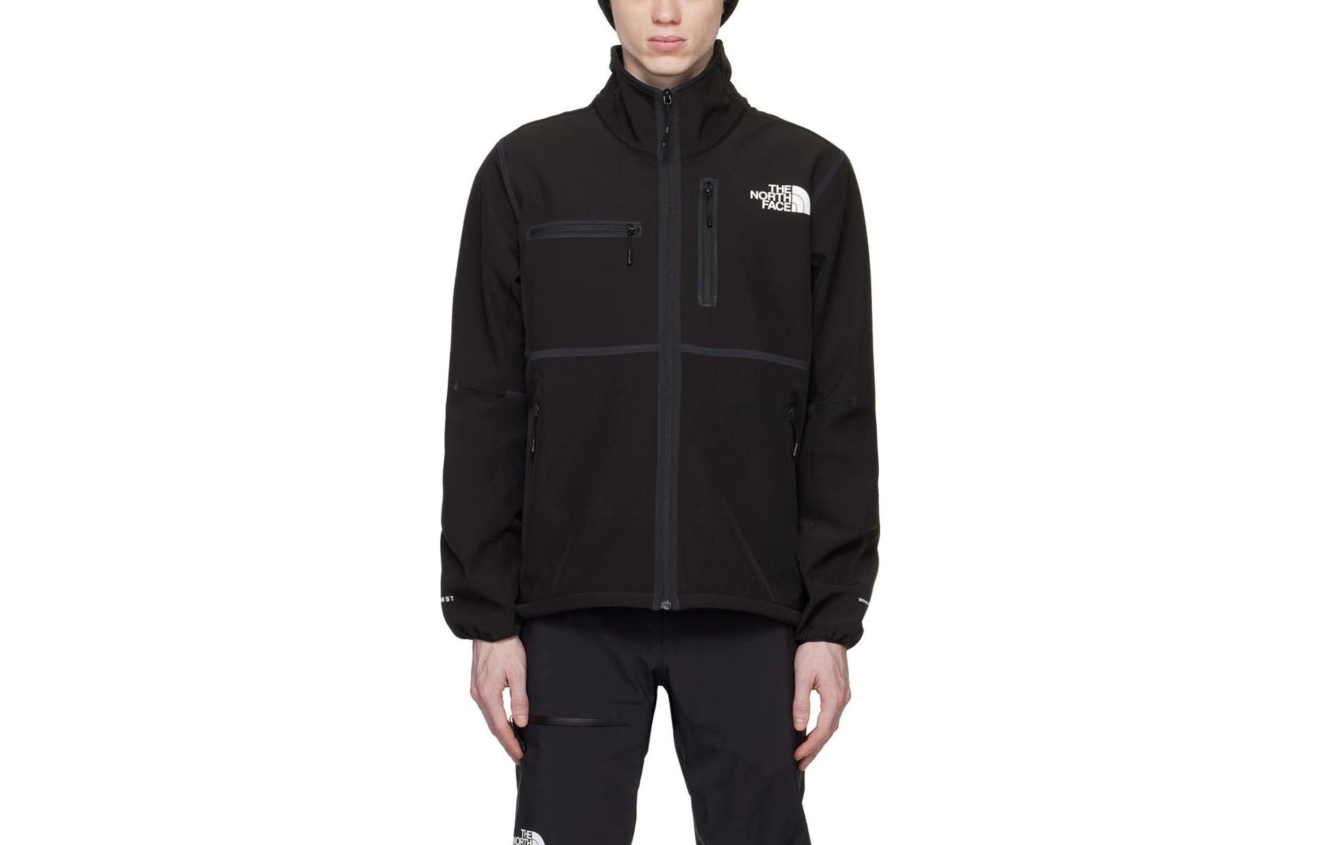 TNF Solid Logo Print Stand Collar Jacket Black () NFOA7UQ8-JK3