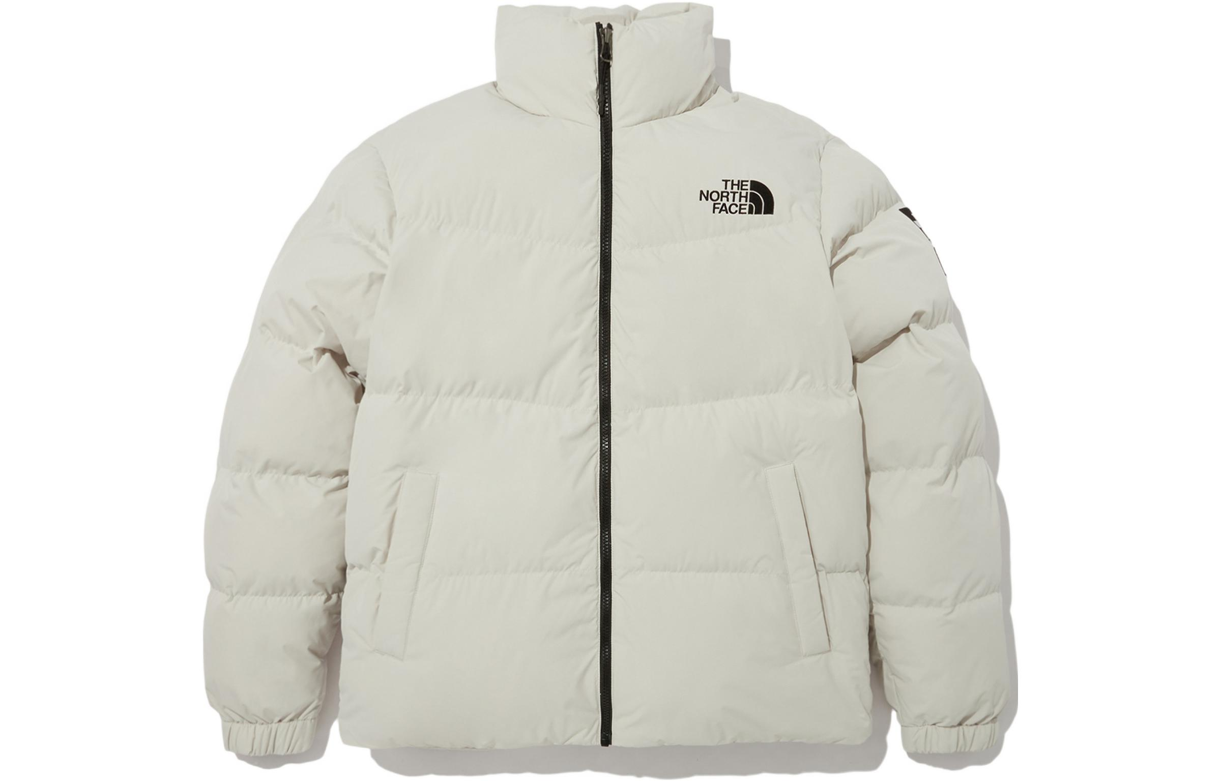 TNF Solid Logo Print Stand Collar White Jacket Winter Edition NJ3NN61C