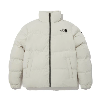 TNF Solid Logo Print Stand Collar White Jacket Winter Edition NJ3NN61C